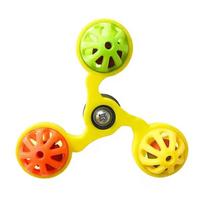 3 Bells Parrot Wheel with Bell Interactive Parrot Spinner  Small Parrot Enrichment geltona