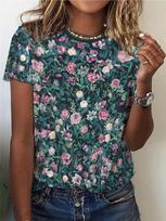 Lush dense floral prints with pink flowers and green leaves-romantic, vibrant style. Match with JEANS to create a lush and eye-catching CASUA XXS