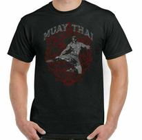 MUAY THAI T-SHIRT UFC MMA Martial Arts Thailand Training Top Gym TIGER Gloves L