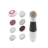 Facial Cleansing Brush Face Scrubber Exfoliator Wash Cleansing Exfoliating Powered Electric Brushes Spin Cleanser Cleaning Scrub Built-In Battery pilka spalva