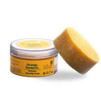 Rustic Art Orange Turmeric Shaving Soap | Sal Butter & Fruit Extracts | Sulphate and Paraben Free | Foaming, Brightening, Smooth Shave | 50 g