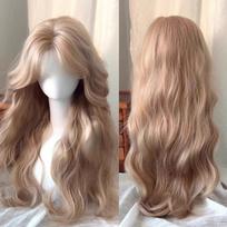 Ilga Bangiota Šviesių Plaukų Sintetinė Peruka Su Vidurine Dalimi Pūstas Lolita Cosplay Moteriškas Perukas Atsparus Karščiui Kasdieniam Vakarėliui gray