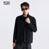 Lilang Men's Stand-Up Collar Windbreaker 165 juoda