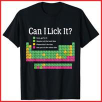Can I Lick It Periodic Table Teacher Black Cotton T-Shirt S-5XL M