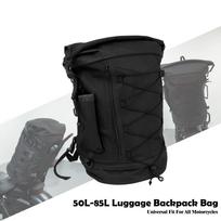 Universal Motorcycle Luggage Backpack Multifunction Waterproof Tail Bag Travel Outdoor Expandable Sissy Bar Backrest Bag W/Strap 50L-85L Luggage Bag