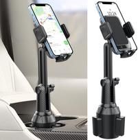 2026 New Universal Car Cup Holder Cellphone Mount Stand for Mobile Cell Phones Adjustable Car Cup Phone Mount for Huawei Samsung Black-1Pcs