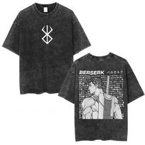 Vintažiniai skalbti anime Berserk Guts marškinėliai Kardininkas Gatsu Aukojimas Zodd T-shirts Vyrams Moterims Medvilniniai Laisvalaikio Per dydį Marškinėliai Viršutiniai drabužiai S įvairiaspalvis