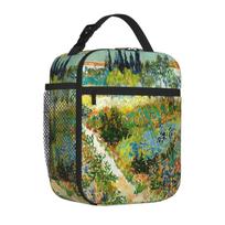 Bestselling 1888-Vincent Van Gogh-Garden At Arles Oxford Cloth Meal Prep Bag Hospital Visiting Canvas Lunch Bag One Size