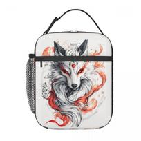 Japanese Okami Wolf Insulated Lunch Bag for Women Kids Portable Food Boxes Thermal Lunch Box Tote One Size
