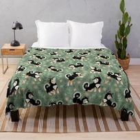 Playful Black And Tan Shiba Inu Pattern Throw Blanket Sofa Quilt Luxury Thicken Beautifuls Blankets blankets for beds grinch Size: 75*100cm, Weight: 230 GSM
