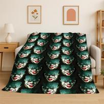 Horror Movie Character Chucky S-Scream Cartoon Flannel Blanket Soft Warm Throw Blanket for Bedroom Living Room Bed Travel Gift Size: 75*100cm, Weight: 230 GSM