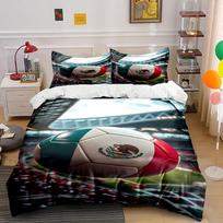 Mexican-themed soccer ball. Bedding sets Duvet cover sets Duvet covers Pillowcases(1*Duvet Cover 2*Pillowcases without duvet insert) 135x200cm