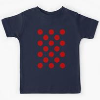 Red Polka Dots on a Black Background, Flamenco Style Kids T-Shirt 160