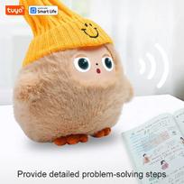 Tuya Smart AI Plush Robot, Voice Interactive E-Pet, Dynamic LED Eyes Companion Toy, USB Rechargeable, Present for All Ages