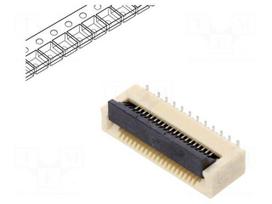 Connector: FFC/FPC | tinned | SMT | 0.5A | 30V | PIN: 20 | Mat: LCP | ZIF