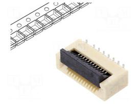 Connector: FFC/FPC | tinned | SMT | 0.5A | 30V | PIN: 12 | Mat: LCP | ZIF