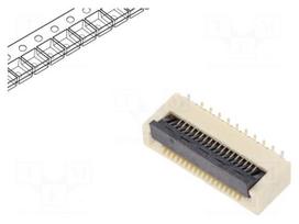 Connector: FFC/FPC | gold-plated | SMT | 0.5A | 30V | PIN: 18 | Mat: LCP