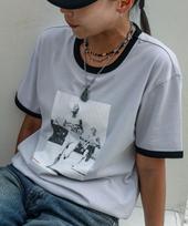 Contentment Ringer Tee Gray L
