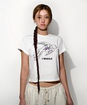 Wile Free Bird Crop Short Sleeve Climbing T-Shirt Hiking & Fitness (White) White/M