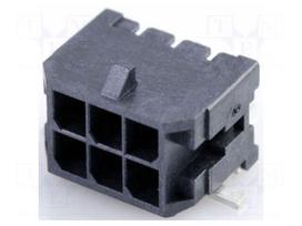 Connector: wire-board | socket | male | PIN: 6 | Micro-Fit 3.0 | 3mm | 2x3