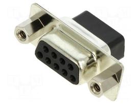Connector: D-Sub | PIN: 9 | plug | female | for cable | crimped | black