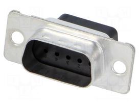 Connector: D-Sub | PIN: 9 | plug | male | straight | THT | black