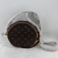 [Pre-Owned] Boîte Chapeau Souple Zipper Closure Leather Canvas Handbag Shoulder Bag Small - Excellent #1BYGLCN ONE SIZE