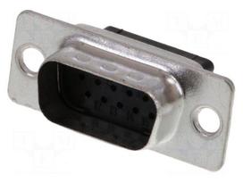 Connector: D-Sub HD | for cable | straight | w/o contacts | male | plug