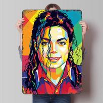 Michael Jackson Pop Art Portrait Metal Poster Customized Wall Art Retro Vintage Tinplate Signs for Living Room Decoration Decor 20X30CM