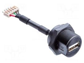 Adapter cable | USB A socket,5pin pin header | USB 2.0 | IP68