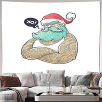 Santa Claus Muscle Tapestry Viking Norse Fantasy Wall Hanging Home Decor Gift Bedroom Living Room Art 100X70CM