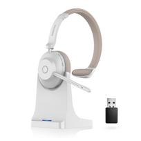 Wireless Headset Trucker Headset with USB Dongle Noise Canceling Microphone and Charging Base BT-881C-D šviesiai ruda spalva