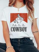 Dibs On The Cowboy Graphic Print T-shirt XXXXL