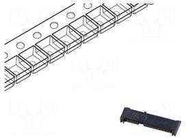 Connector: for cards | SMT | gold-plated | PIN: 52 | 4mm