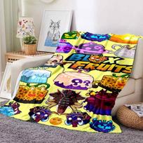 HD B-Blox Fruit 3D Cartoon Game Gift Blanket,Soft Throw Blanket for Home Bedroom Bed Sofa Travel Picnic Office Cover Kids Size: 75*100cm, Weight: 230 GSM
