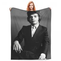 Island Shrimp Flamenco Singer Blanket Retro Travel Office Flannel Throw Blanket Super Soft Living Room Custom DIY Bedspread Gift Size: 75*100cm, Weight: 230 GSM