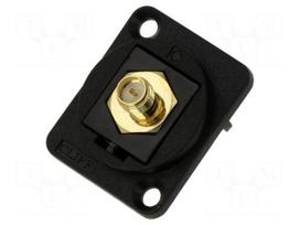 Coupler | SMA-RP socket,both sides | 50Ω | black | plastic | 19x24mm