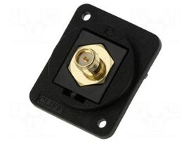 Coupler | SMA-RP socket,both sides | 50Ω | black | plastic | 19x24mm