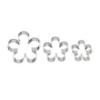 3Pcs/Set Flower Shape Cookie Cutters No Odor 430 Stainless Steel Rose Petal Biscuit Molds Baking Tools