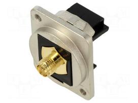 Coupler | SMA-RP socket,both sides | 50Ω | silver | metal | 19x24mm