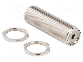 Adapter | UHF female,both sides | POM | 50Ω | brass | nickel | 2.5GHz
