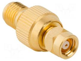 Adapter | SMA female,SMC male | Insulation: PTFE | 50Ω | brass | 10GHz