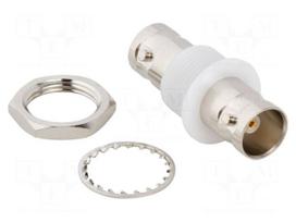 Adapter | BNC female,both sides | Insulation: POM | 75Ω | brass | 2GHz