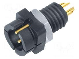 Connector: circular | 60V | 3A | PIN: 4 | socket | male | soldering | IP40