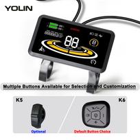 Yolin YL-91F-H Elektrinio dviračio ekranas 36V/48V/52V 4,0 colio VA spalvotas ekranas Prietaisų skydelio priedai E-dviratiui Elektrinis dviratis juoda