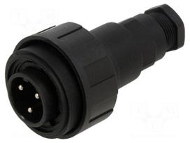 Connector: circular | plug | male | PIN: 3 | 12A | 277V | IP68,IP69K | 6÷8mm