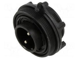 Connector: circular | socket | male | PIN: 2 | 12A | 277V | IP68,IP69K