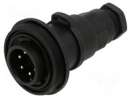 Connector: circular | plug | male | PIN: 6 | 5A | 277V | IP68,IP69K | 6÷8mm