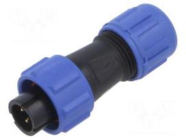 Connector: circular | plug | male | PIN: 3 | IP67 | SY11 | 4÷6.5mm | 5A | 180V