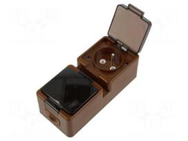 Connector: AC supply | socket | 2P+PE | 250VAC | 16A | dark grey | PIN: 3